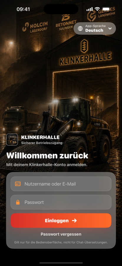 iOS Screenshot Login